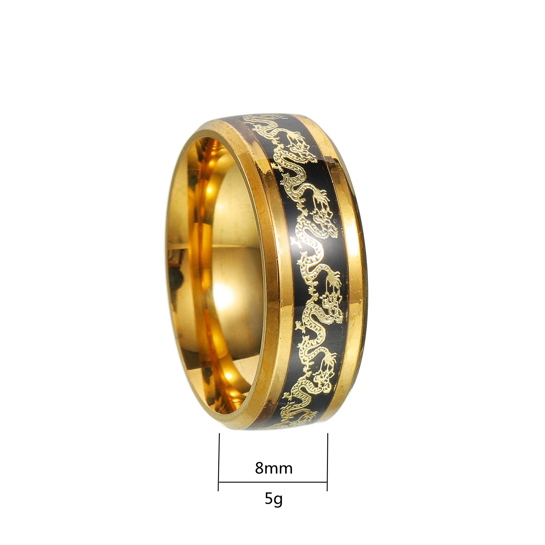 Wholesale Jewelry Titanium Steel Couple Ring With Animal Zodiac Pattern Electroplated - Image 6