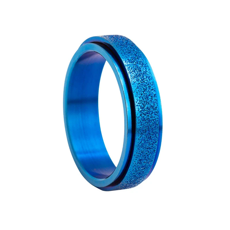Wholesale Jewelry Titanium Steel Frosted Rotary Ring With Letters Numbers Text Pattern For Unisex - Image 10