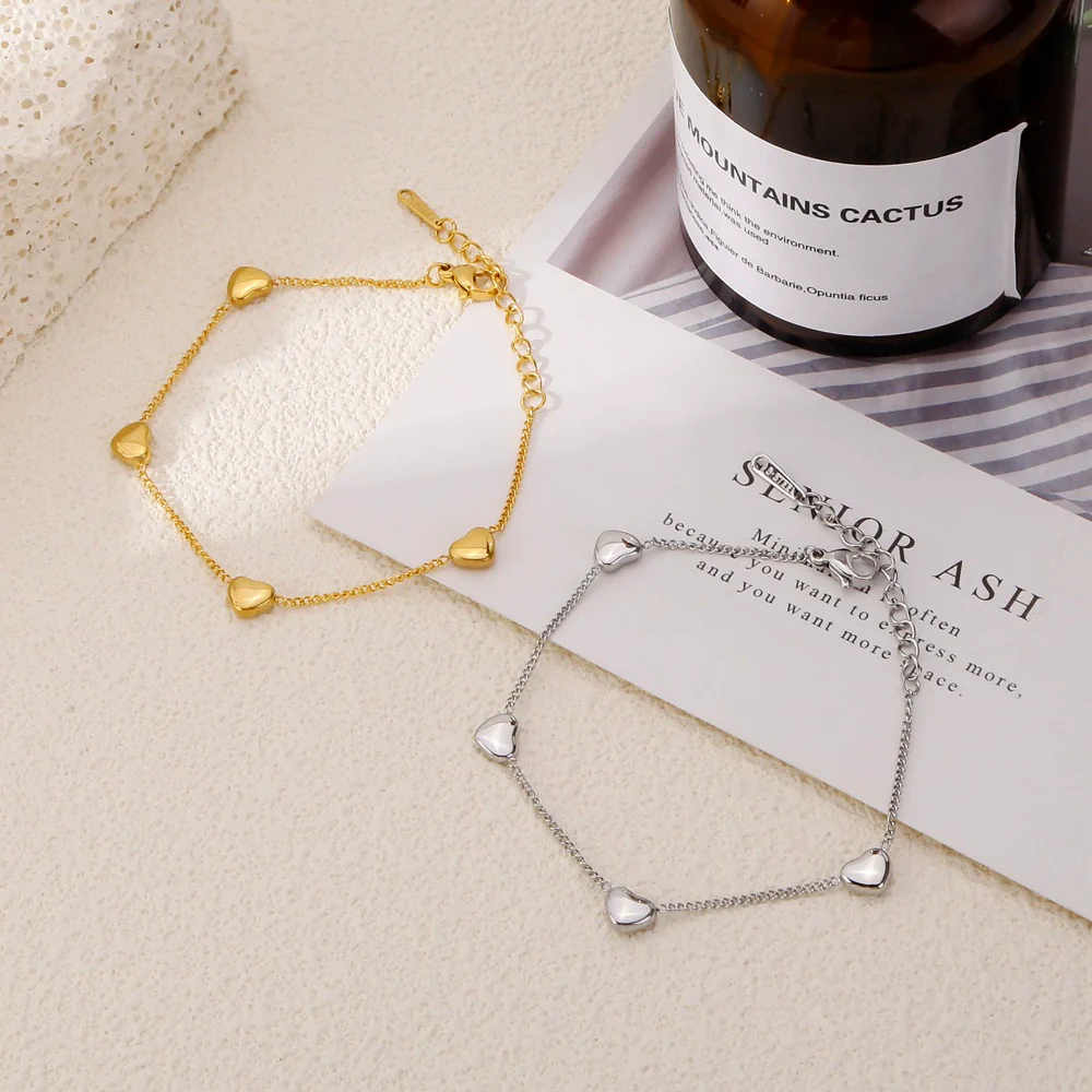 Wholesale Jewelry Titanium Steel Geometric Love Pendant Clavicle Chain Electroplated - Image 3