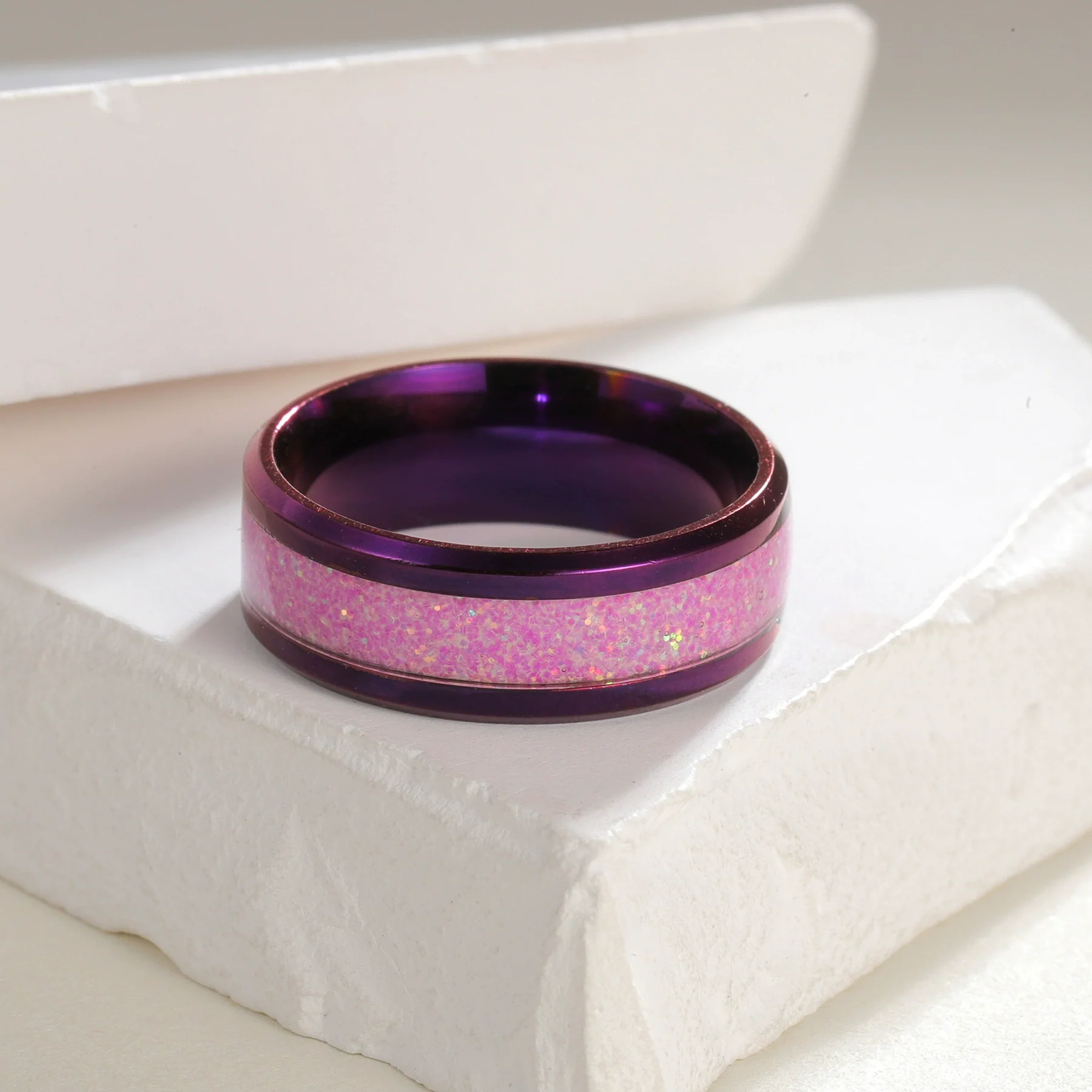 Wholesale Jewelry Titanium Steel Geometric Ring Electroplating - Image 3