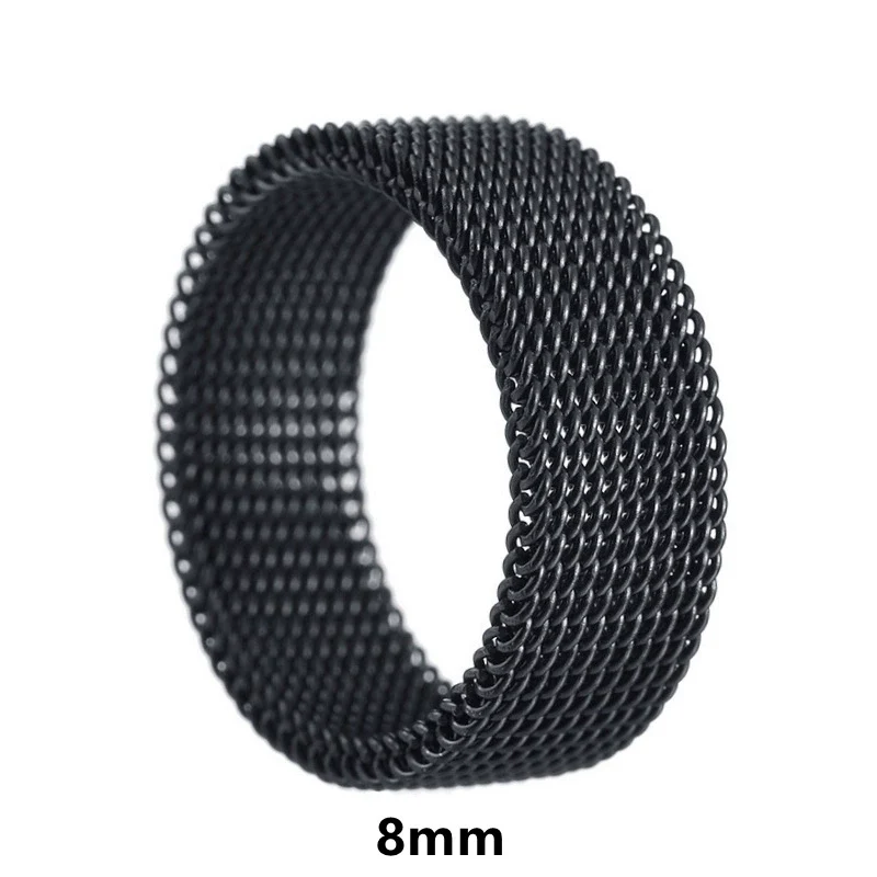 Wholesale Jewelry Titanium Steel Geometric Woven Mesh Deformation Ring Electroplated - Image 7