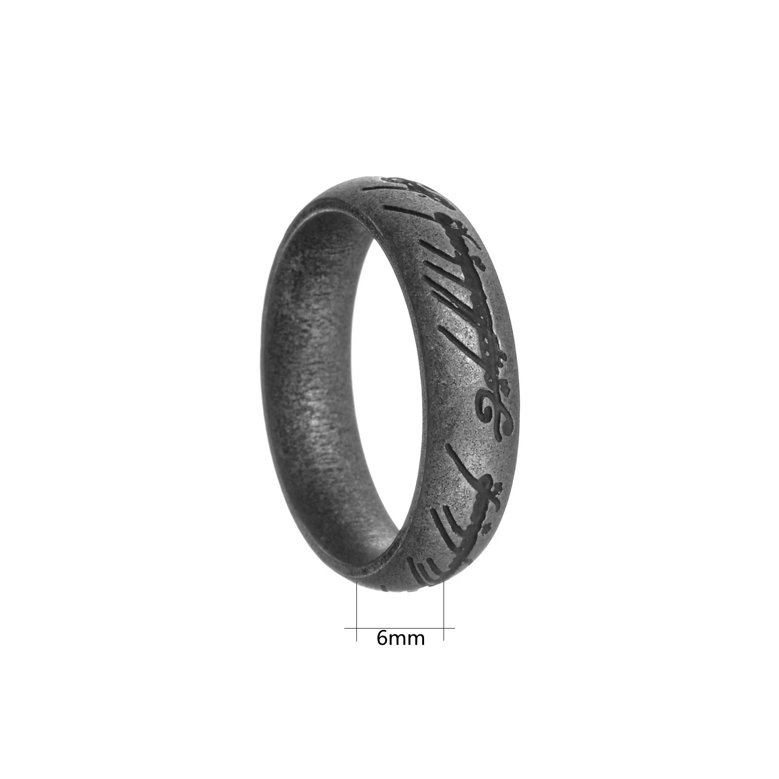 Wholesale Jewelry Titanium Steel Men's Ring Old Craft Distressed Geometric Style