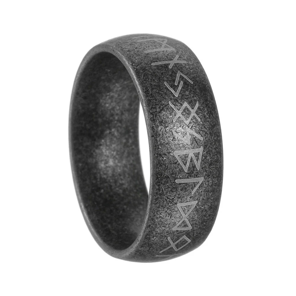 Wholesale Jewelry Titanium Steel Ring Distressed Style With Viking Loon Rune Letters Numbers Text Unisex - Image 5