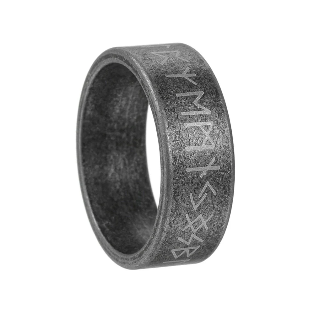 Wholesale Jewelry Titanium Steel Ring Distressed Style With Viking Loon Rune Letters Numbers Text Unisex - Image 6