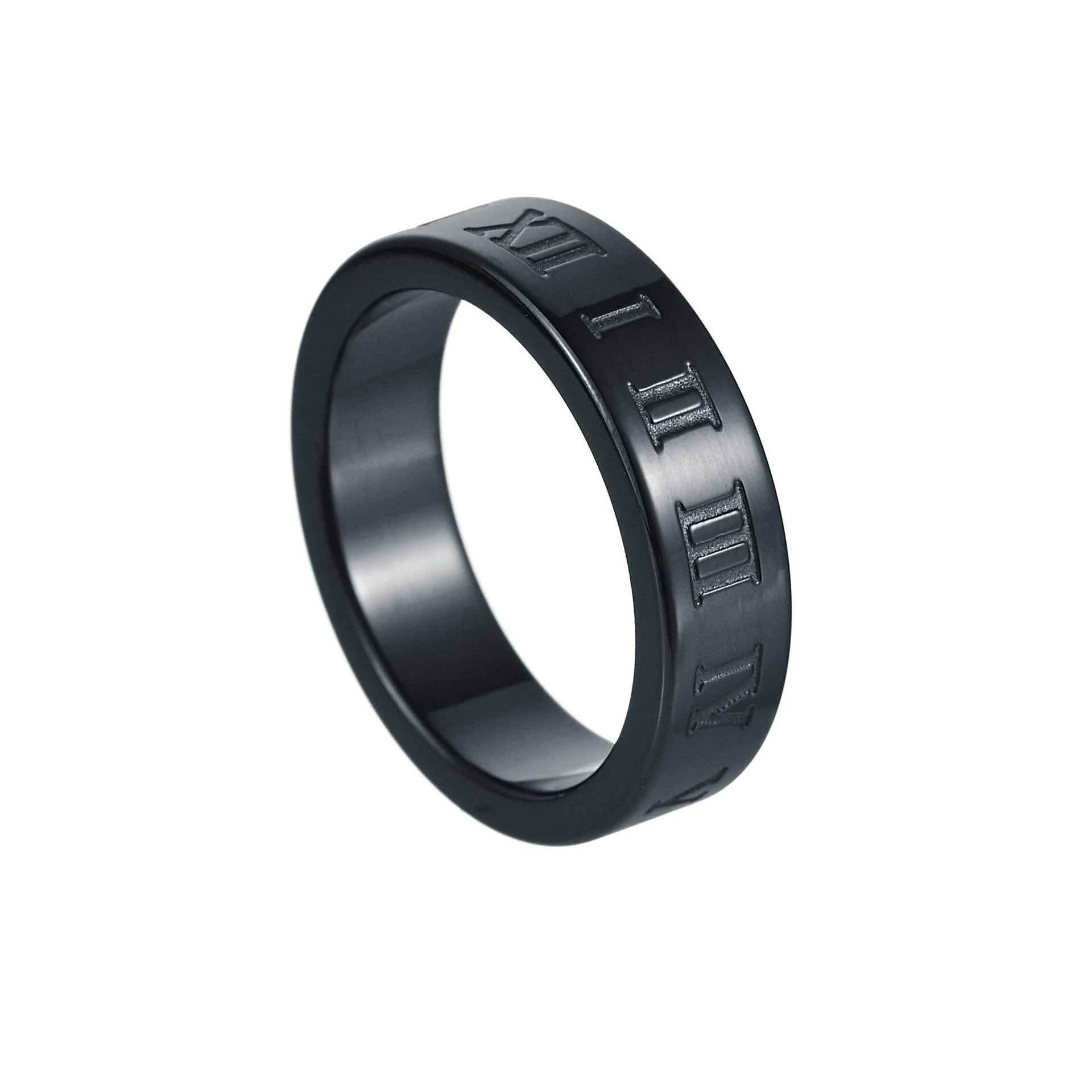 Wholesale Jewelry Titanium Steel Ring With Letters Numbers Text Pattern Vacuum Plating - Image 11