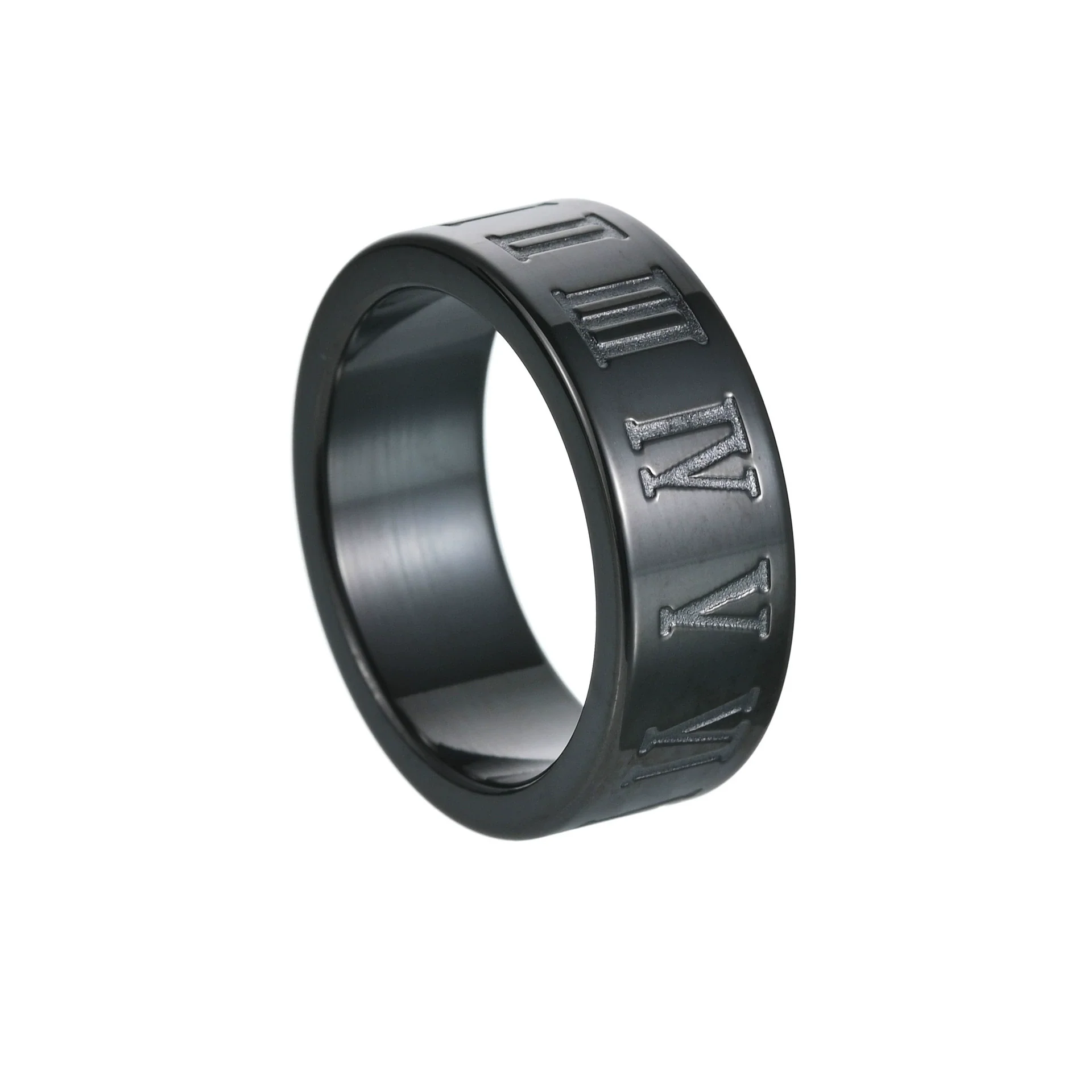 Wholesale Jewelry Titanium Steel Ring With Letters Numbers Text Pattern Vacuum Plating - Image 8