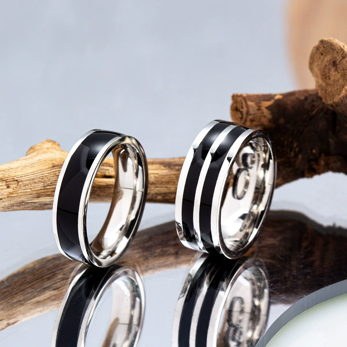 Wholesale Jewelry Titanium Steel Ushaped Ring Dripping Oil Design Unisex - Image 3
