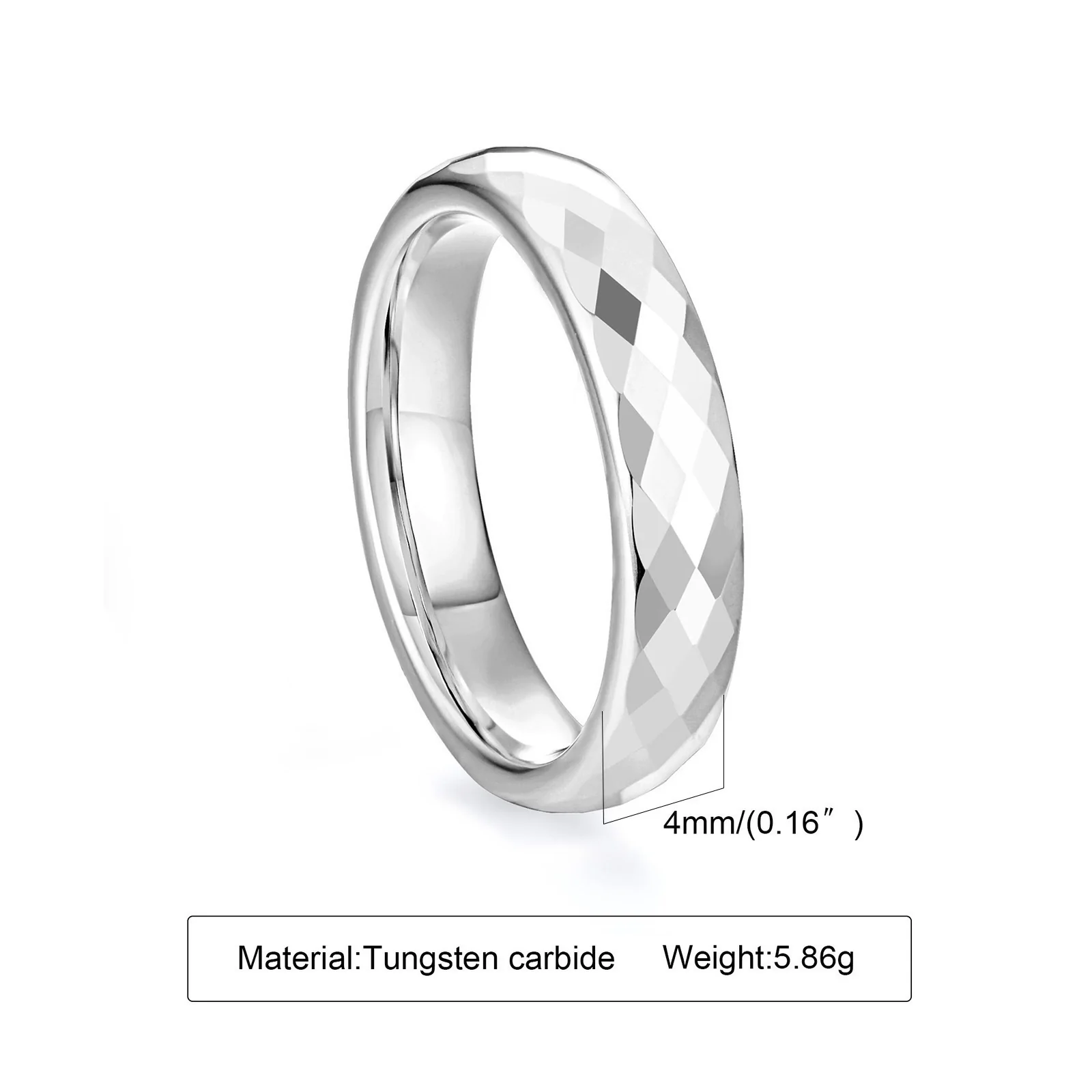Wholesale Jewelry Tungsten Steel Geometric Polygon Couple Ring With Flower Cut And Polishing - Image 7