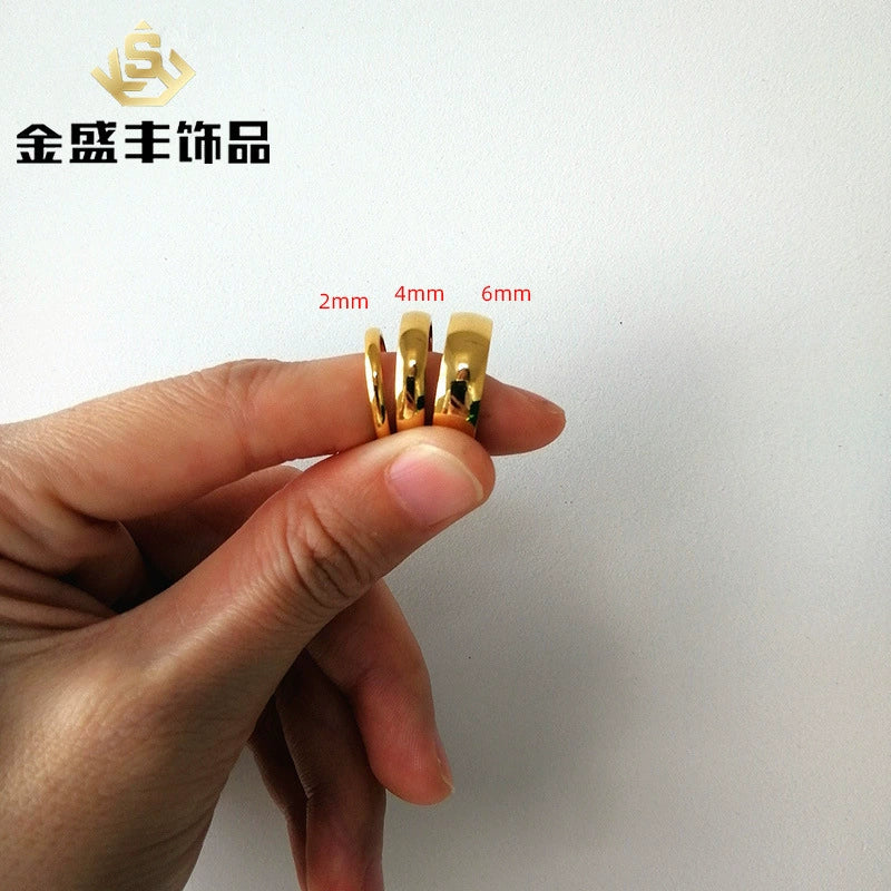 Wholesale Jewelry Unisex Couple Ring Geometric Titanium Steel Electroplated Gold Fashion - Image 3
