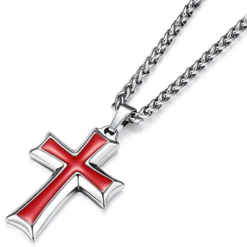 Wholesale Jewelry Unisex Cross Titanium Steel Alloy Pendant Necklace With Geometric Pattern And Electroplating Treatment - Image 7