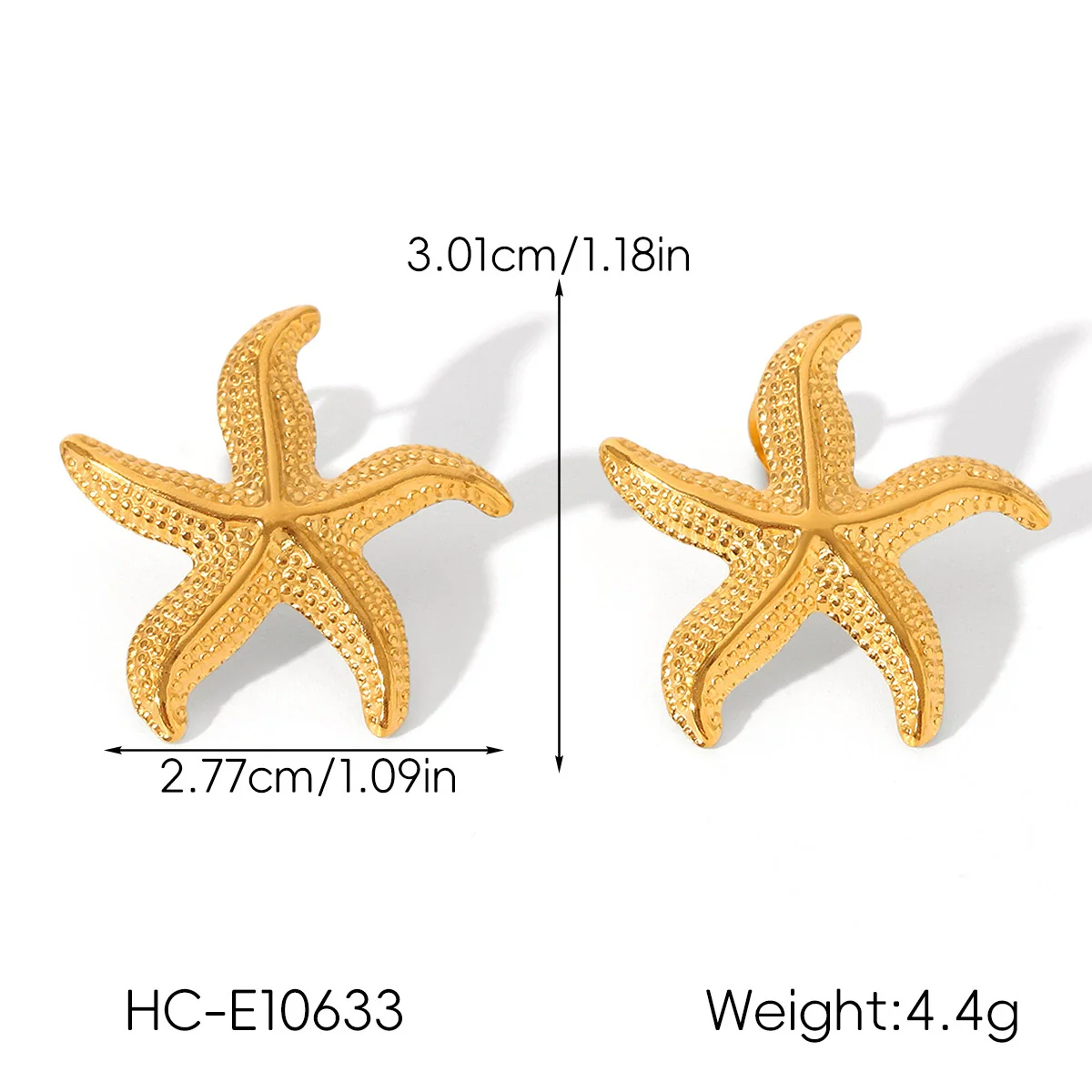 Wholesale Jewelry Women's Geometric Star Pattern Stainless Steel Electroplated Shell And Starfish Earrings - Image 16