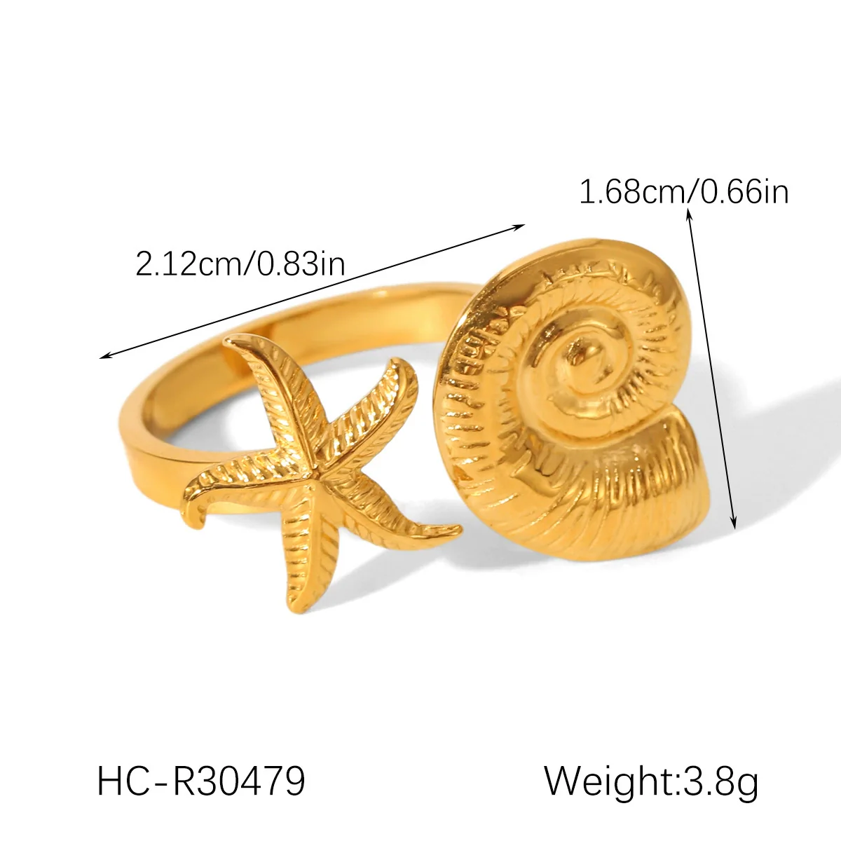 Wholesale Jewelry Women's Geometric Star Pattern Stainless Steel Electroplated Shell And Starfish Earrings - Image 18