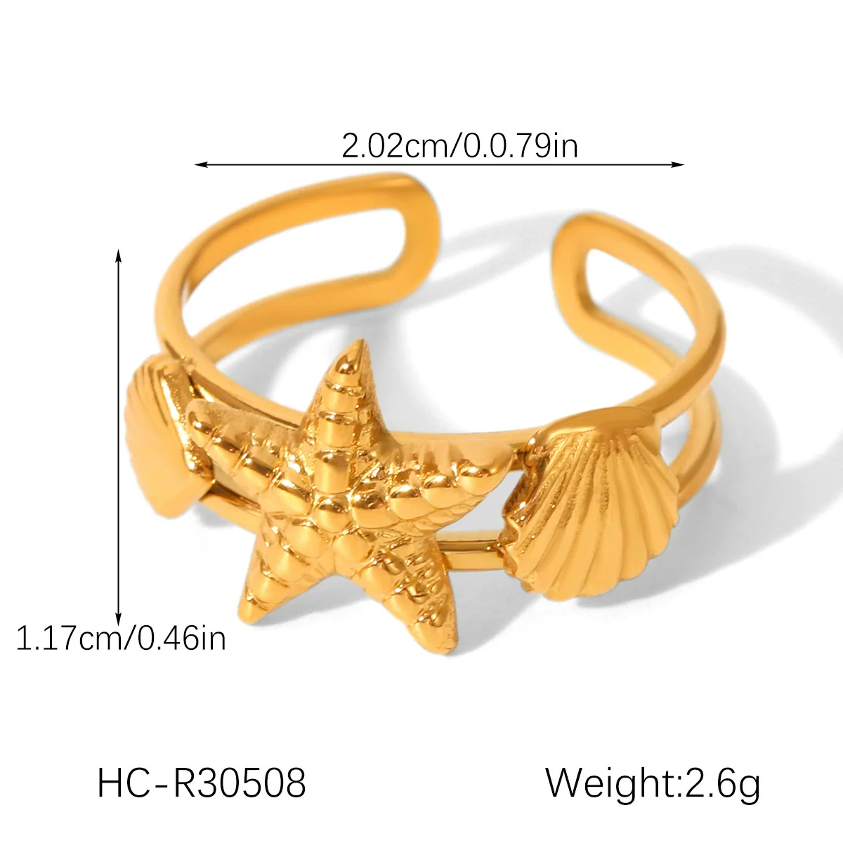 Wholesale Jewelry Women's Geometric Star Pattern Stainless Steel Electroplated Shell And Starfish Earrings - Image 20