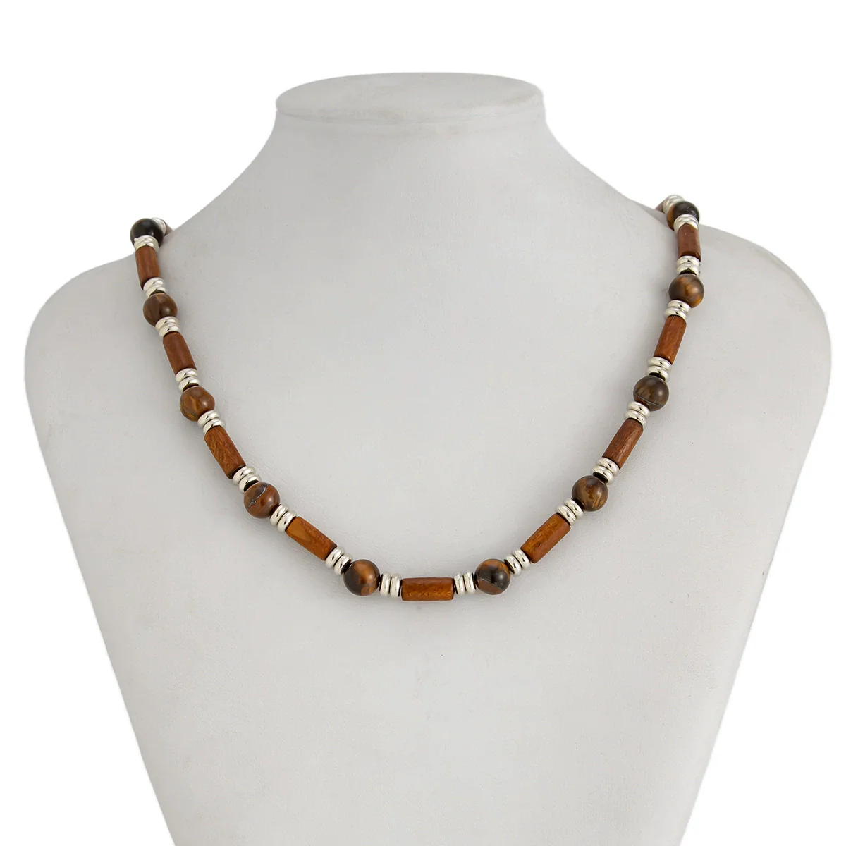 Wholesale Jewelry Wooden Beaded Geometric Bamboo Chain Necklace Handmade Male Accessories - Image 6