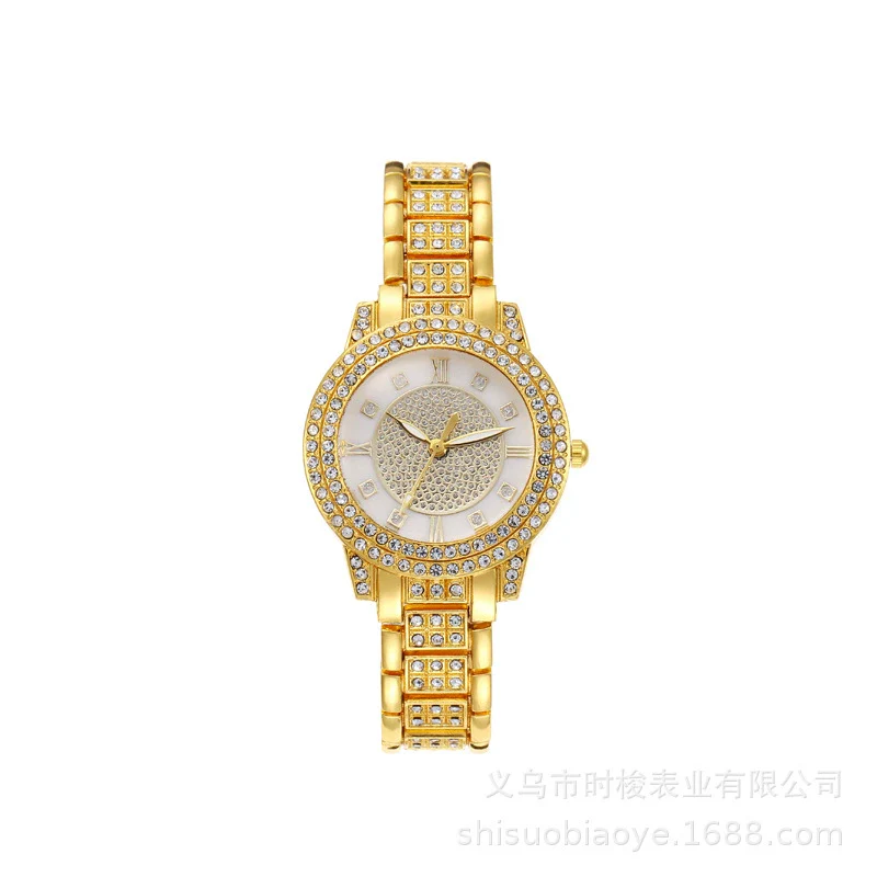 Wholesale Ladies Alloy Watch And Bracelet Set With Gypsophila Rhinestone And Round Dial Leisure Style - Image 4