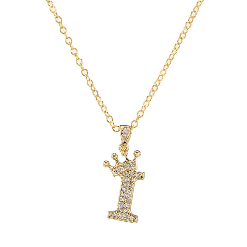 Wholesale Ladies Necklace Copper Inlaid Zircon Alloy Pendant With English Letter Microinlay Style - Image 14