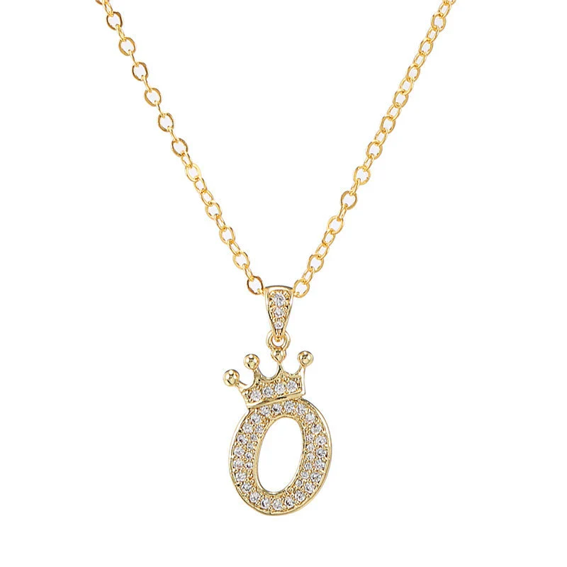 Wholesale Ladies Necklace Copper Inlaid Zircon Alloy Pendant With English Letter Microinlay Style - Image 20