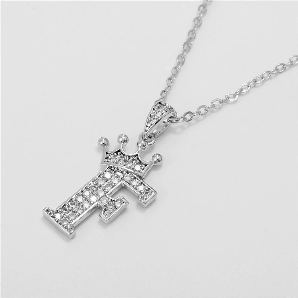 Wholesale Ladies Necklace Copper Inlaid Zircon Alloy Pendant With English Letter Microinlay Style - Image 37