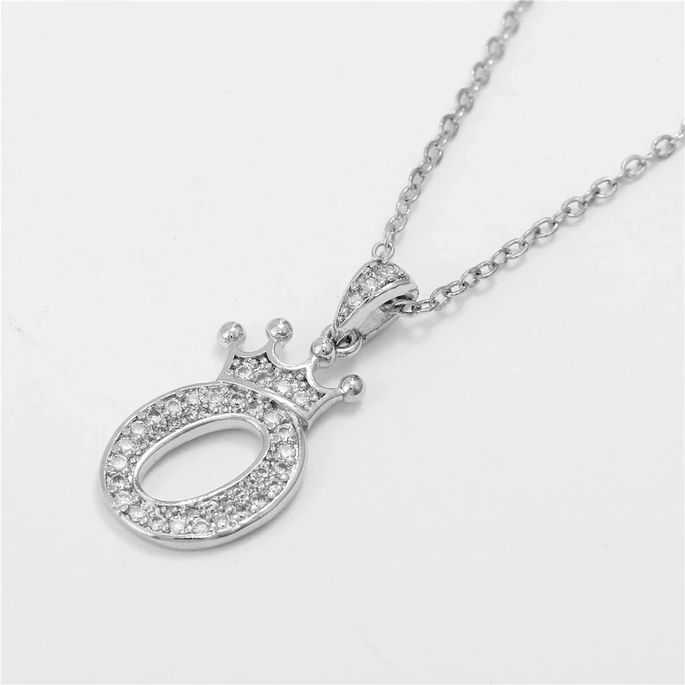 Wholesale Ladies Necklace Copper Inlaid Zircon Alloy Pendant With English Letter Microinlay Style - Image 46