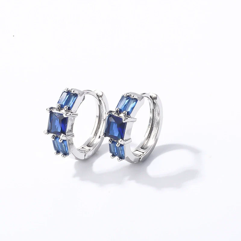 Wholesale Light Luxury Elegant Women's Copper Earrings Set With Zircon Inlay And Geometric Design - Image 11