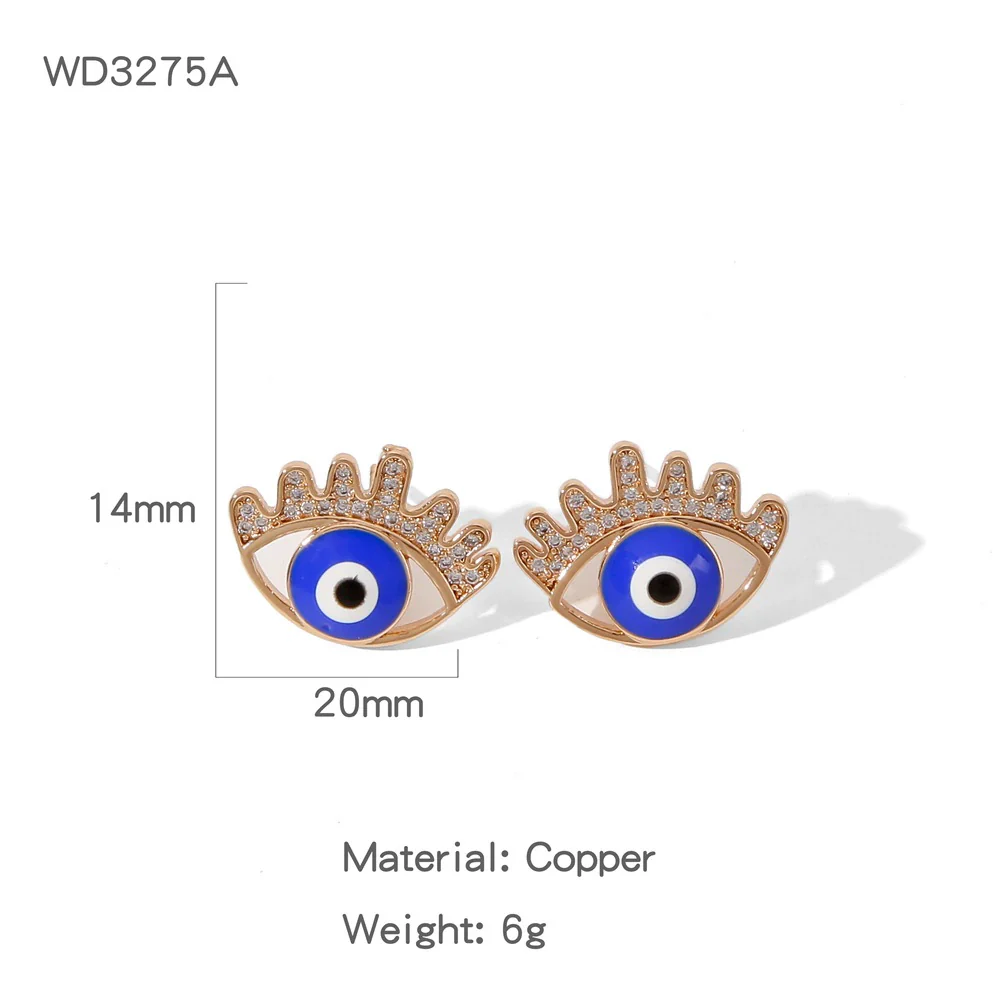 Wholesale Light Luxury Geometric Copper Electroplated Diamondstudded Women's Earrings - Image 13