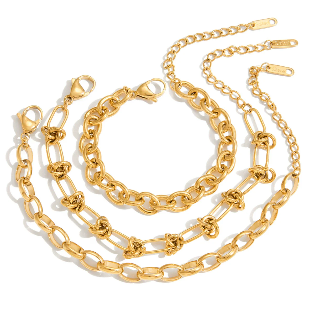 Wholesale Light Luxury Geometric Stainless Steel Electroplated Bracelets For Women - Image 5