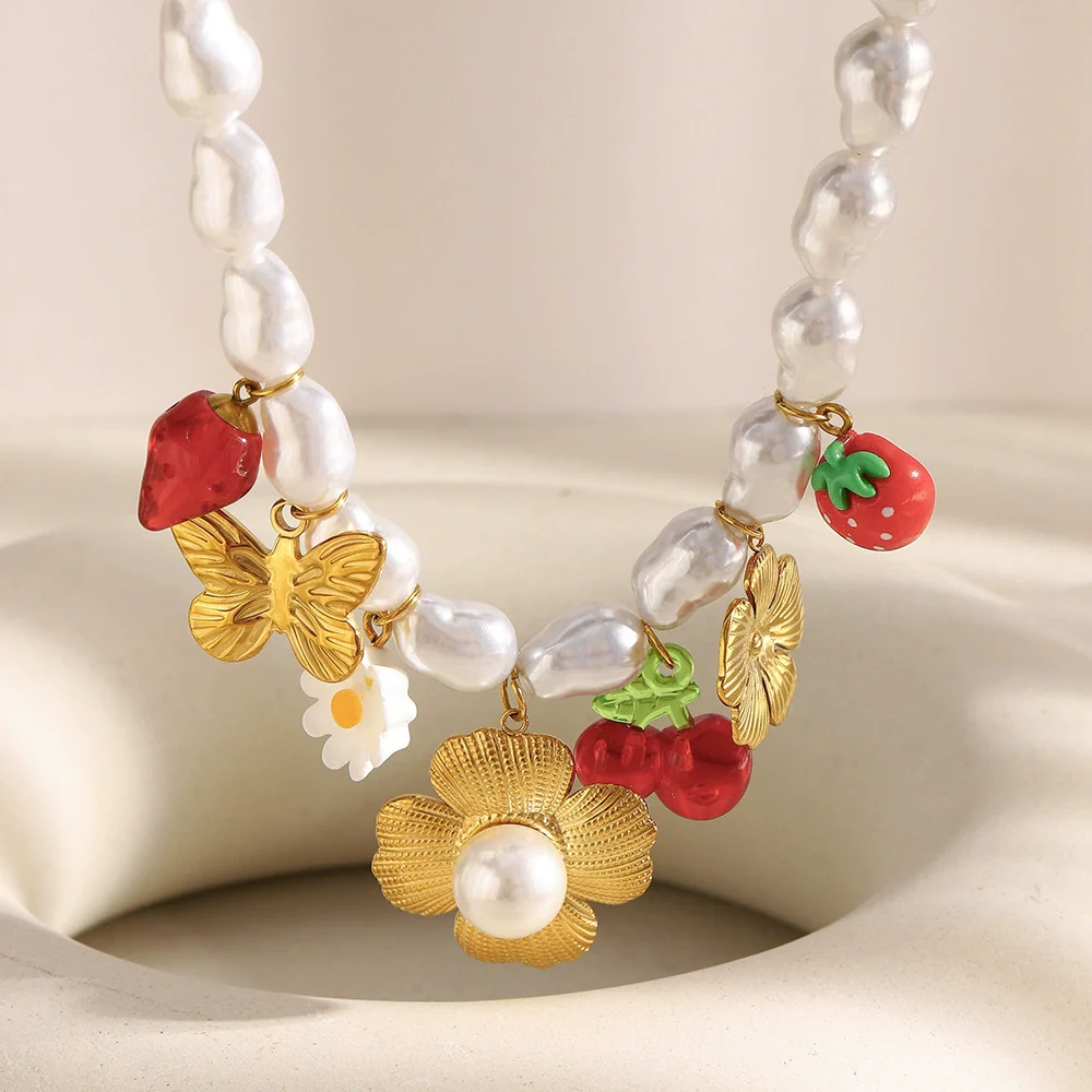 Wholesale Light Luxury Geometric Stainless Steel Electroplated Necklace For Women - Image 3