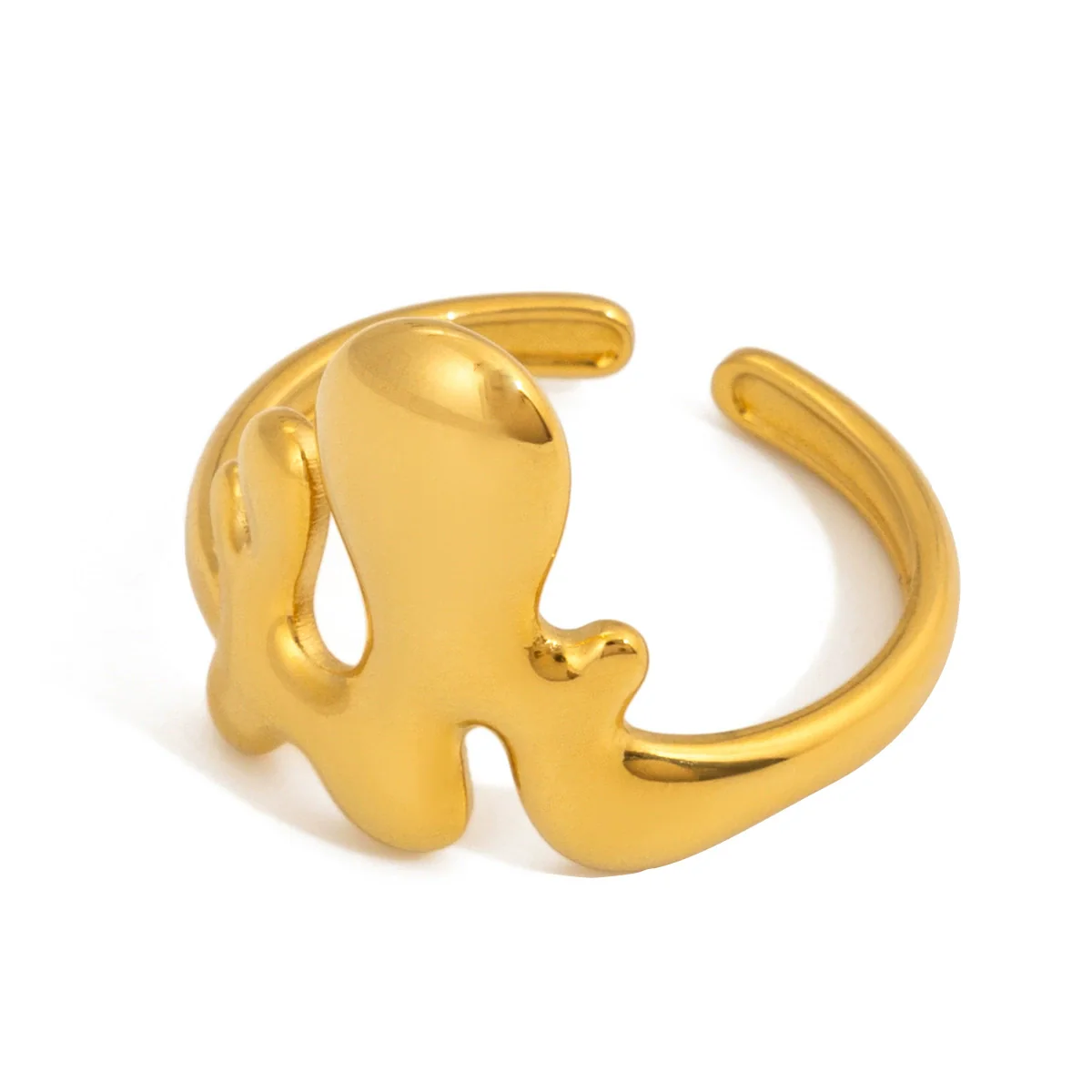 Wholesale Light Luxury Geometric Stainless Steel Electroplated Women's Ring - Image 5