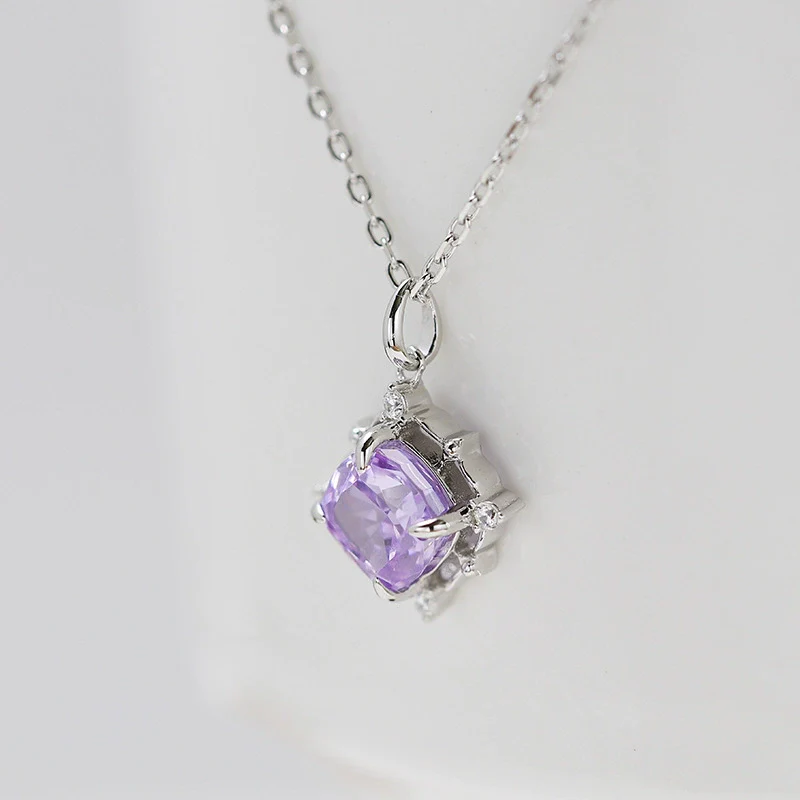 Wholesale Light Luxury Geometric Style Cross Chain Zirconium Necklace 925 Sterling Silver 14K Gold Plated For Women - Image 4