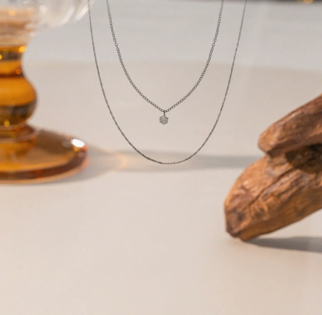 Wholesale Light Luxury Geometric Titanium Steel Bamboo Chain Necklace For Women With Electroplating Design - Image 6