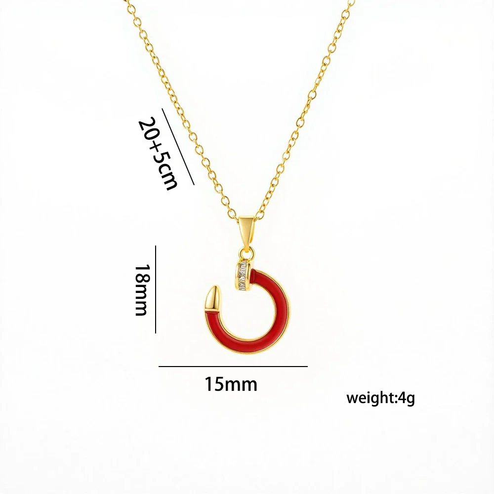 Wholesale Light Luxury Geometric Titanium Steel Cross Chain Necklace With Real Gold Plating In The Furnace For Women - Image 4