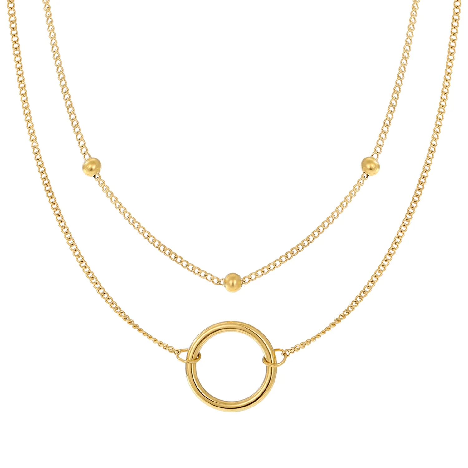 Wholesale Light Luxury Goldplated Stainless Steel Insectpatterned Ochain Necklace - Image 5