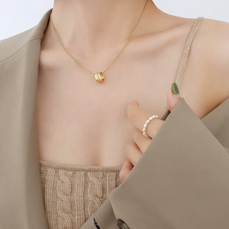 Wholesale Light Luxury Necklace 316L Stainless Steel 18K Gold Plated Geometric Style For Women - Image 6