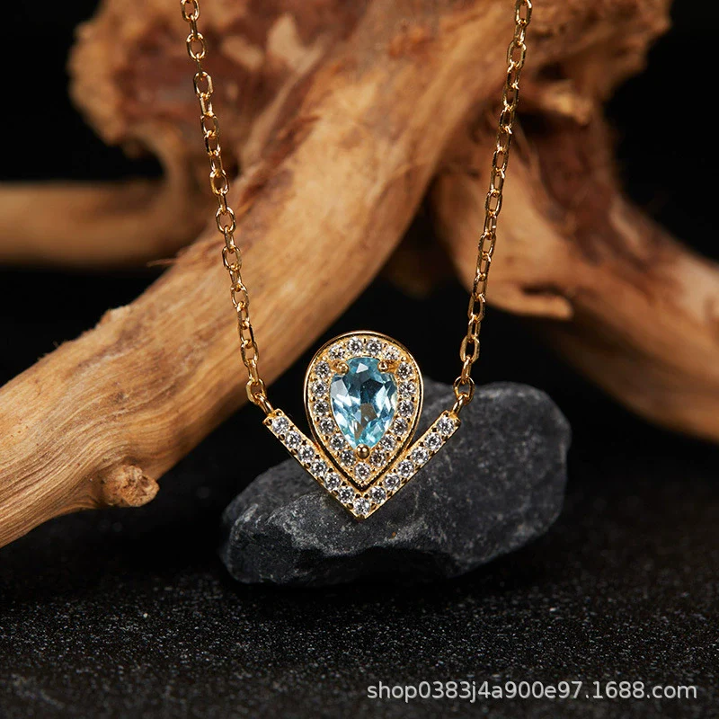 Wholesale Light Luxury Niche Style Vshaped Geometric Silver 925 Sterling Silver Plated 18K Gold Ring Set With Gems Jewelry Accessories - Image 11