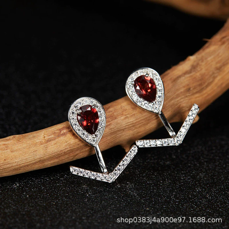Wholesale Light Luxury Niche Style Vshaped Geometric Silver 925 Sterling Silver Plated 18K Gold Ring Set With Gems Jewelry Accessories - Image 19
