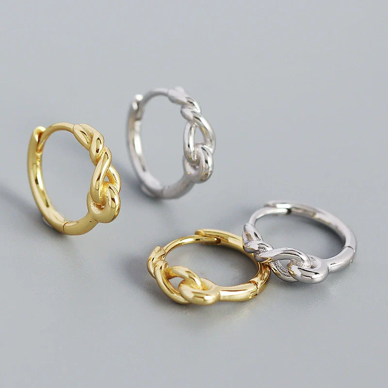 Wholesale Light Luxury Retro Geometric S925 Silver Electroplated Wind Winding Earrings