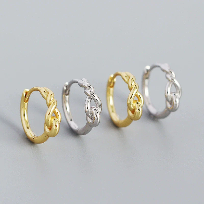 Wholesale Light Luxury Retro Geometric S925 Silver Electroplated Wind Winding Earrings - Image 2