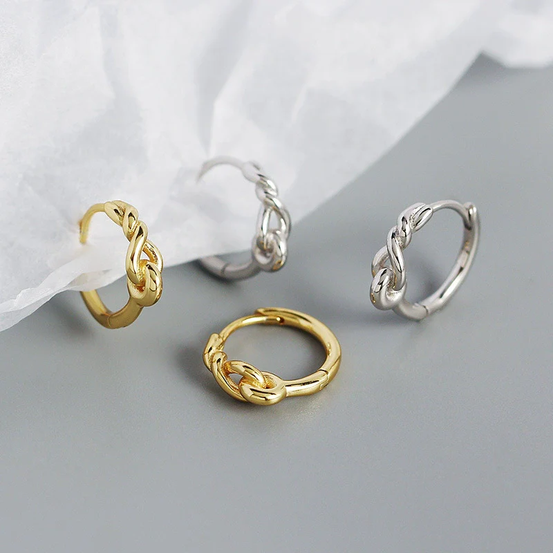 Wholesale Light Luxury Retro Geometric S925 Silver Electroplated Wind Winding Earrings - Image 3