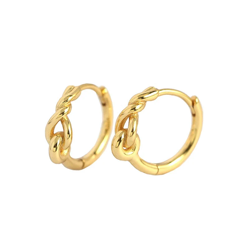 Wholesale Light Luxury Retro Geometric S925 Silver Electroplated Wind Winding Earrings - Image 5