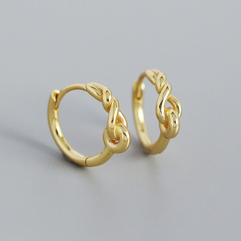 Wholesale Light Luxury Retro Geometric S925 Silver Electroplated Wind Winding Earrings - Image 7