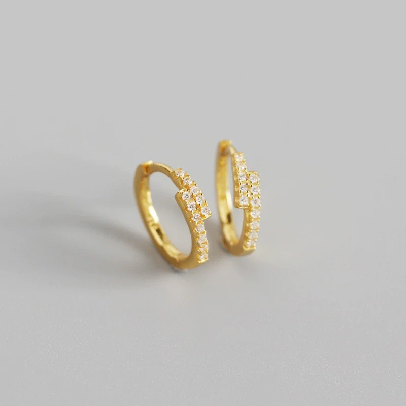 Wholesale Light Luxury S925 Sterling Silver Geometric Electroplated Earrings For Women - Image 7