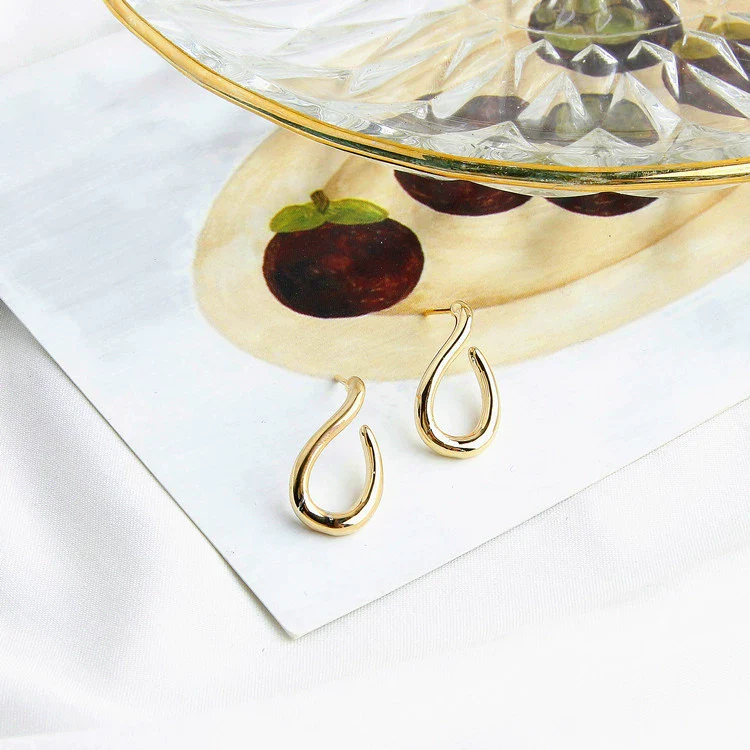 Wholesale Light Luxury Style Copper Geometric Round Water Drops Rectangular Earrings S925 Copper Plated - Image 11