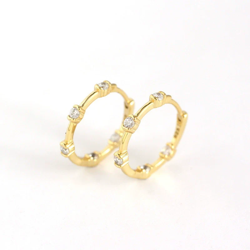 Wholesale Light Luxury Style Geometric S925 Sterling Silver Electroplated Exaggerated Round Microencrusted Earrings - Image 5