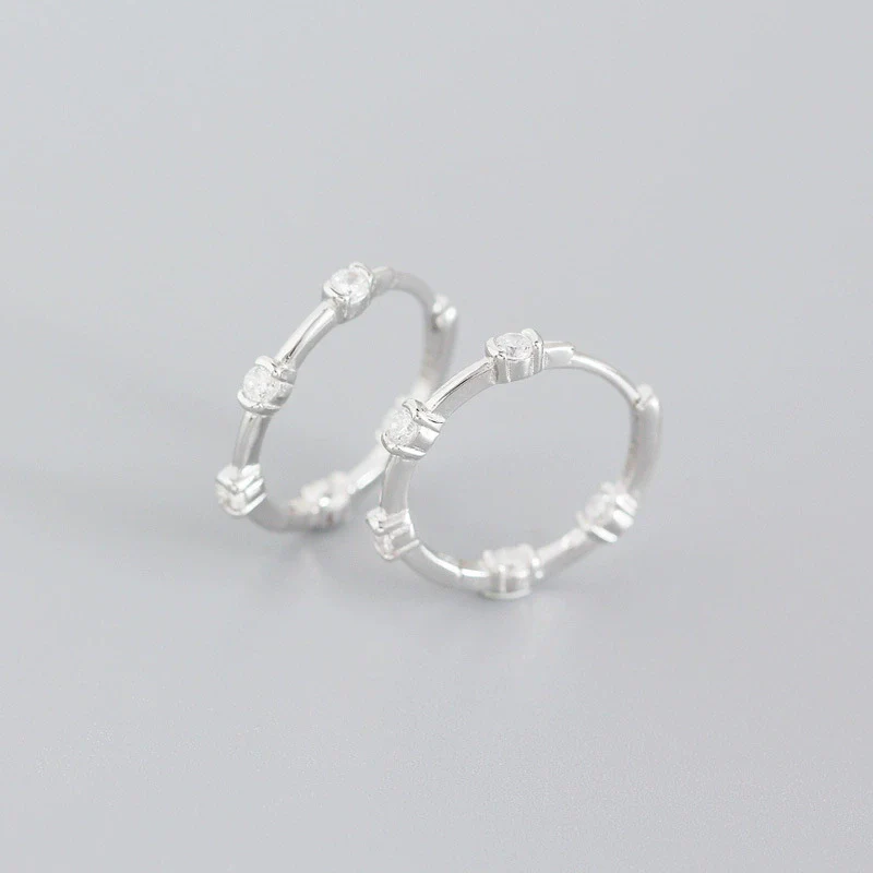 Wholesale Light Luxury Style Geometric S925 Sterling Silver Electroplated Exaggerated Round Microencrusted Earrings - Image 6
