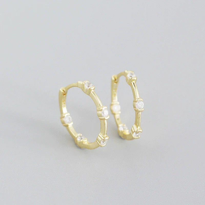 Wholesale Light Luxury Style Geometric S925 Sterling Silver Electroplated Exaggerated Round Microencrusted Earrings - Image 7