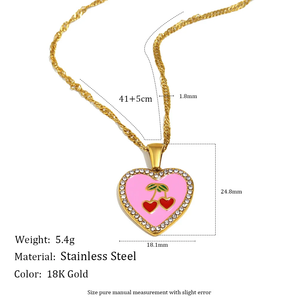 Wholesale Light Luxury Style Stainless Steel Electroplated 18K Gold Heart Shape Pendant Necklace For Women - Image 2
