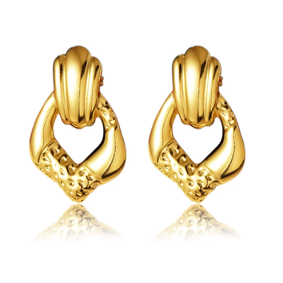 Wholesale Light Luxury Style Stamping Stainless Steel Irregular Geometric Earrings For Women - Image 5