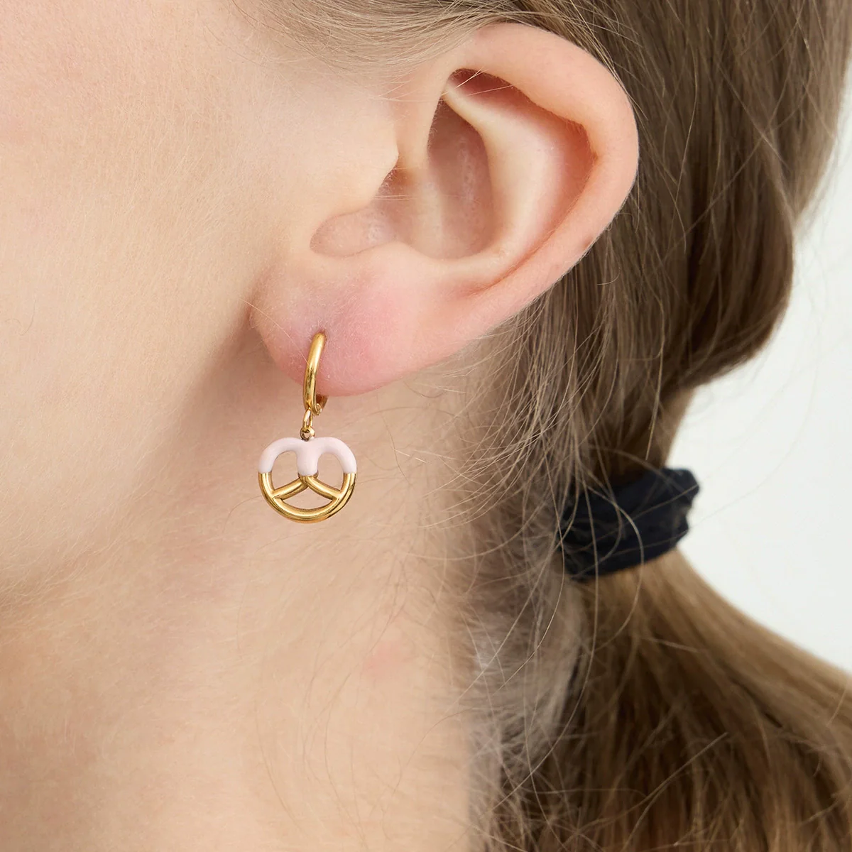 Wholesale Luxury Highend Electroplated Geometric Oil Drop Fun Food Design Stainless Steel Earrings For Women - Image 2