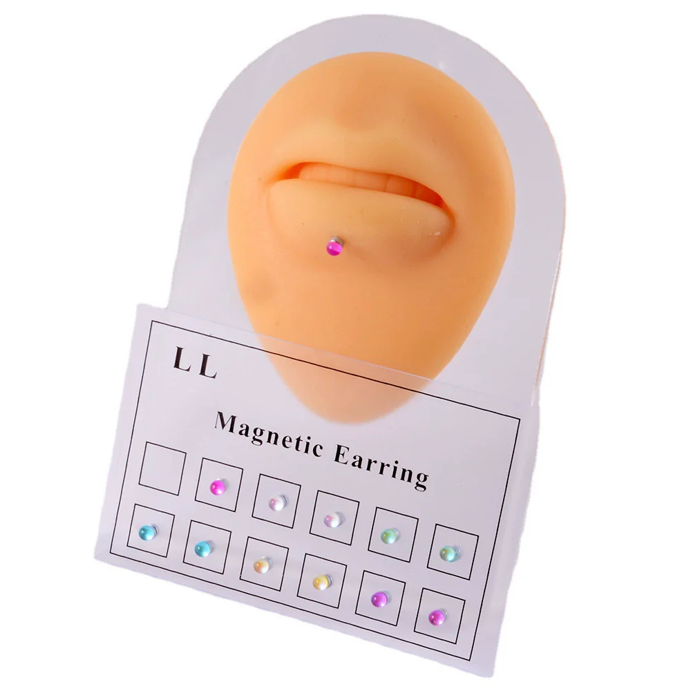 Wholesale Magnetic Nonhole Nose Nails Nonperforated Lip Nails And Ear Bone Nails Electroplated Simple Style - Image 2