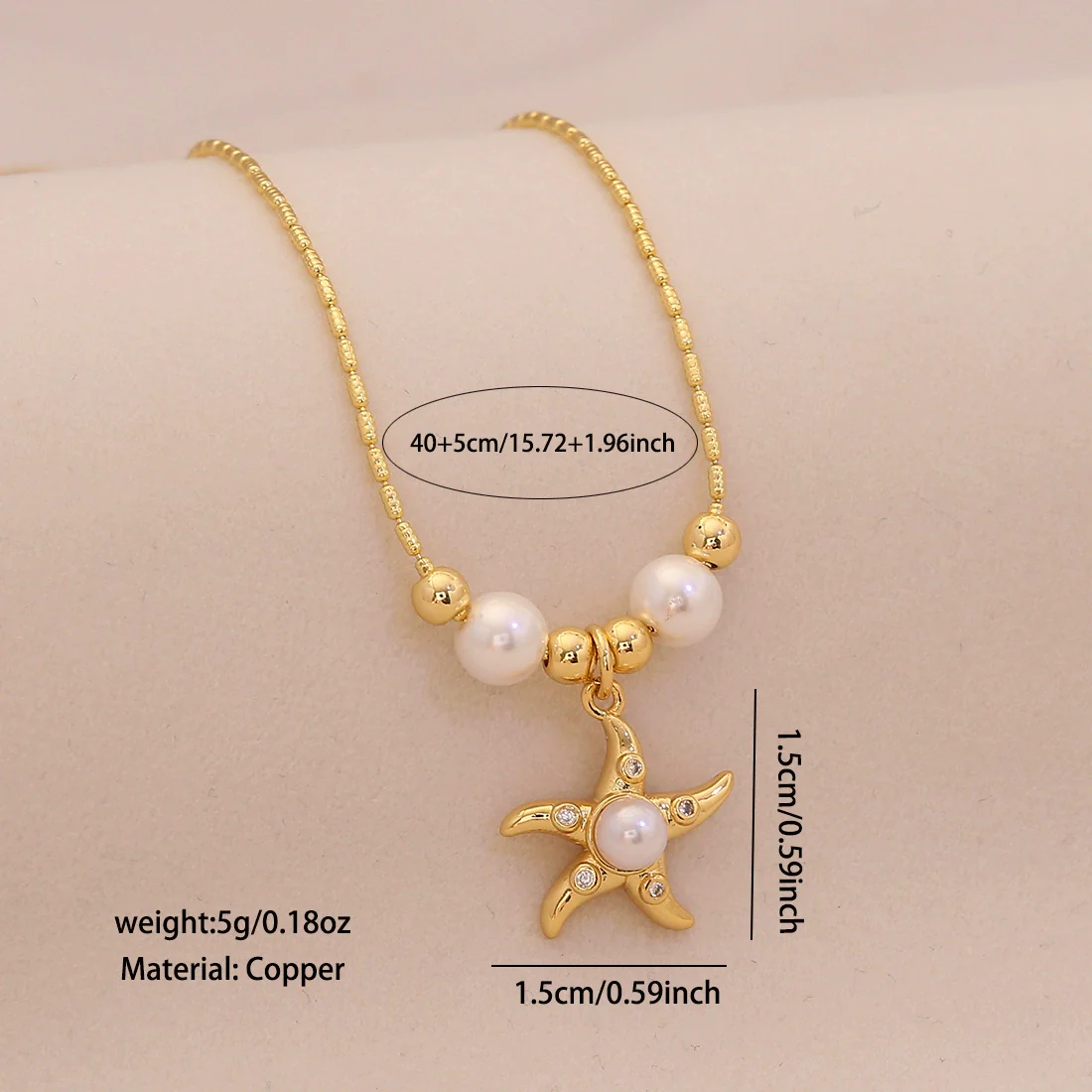 Wholesale Marine Animal Pendant Necklace With Imitation Pearl And Copper Material - Image 10